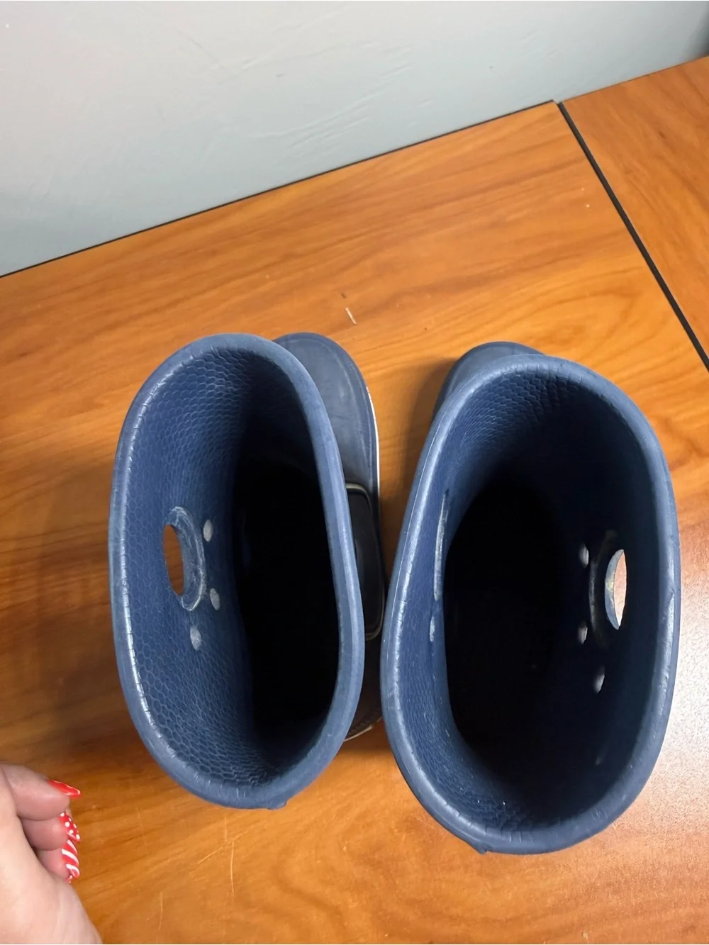 Crocs Kids Pull On Slip on Rain Boot Navy Blue Boys 10/11